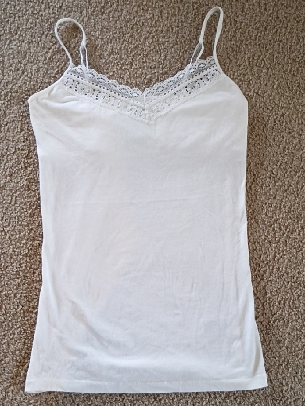 SOLD!!! Aeropostale White Lace-Trim Cami Tank